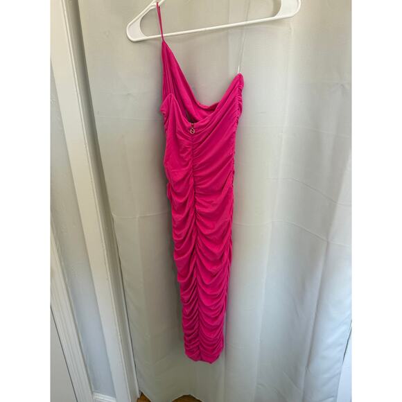 Nookie Envy Midi Dress in Neon Pink - Picture 3 of 5
